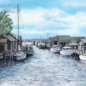 Lake - Fishtown, Leland - Michigan Prints - 1000px art copyright Maggie LaNoue
