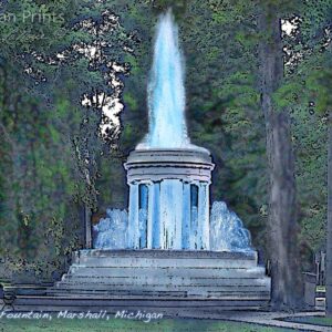 Marshall - Brooks Fountain - Michigan Prints - 1000px art copyright Maggie LaNoue