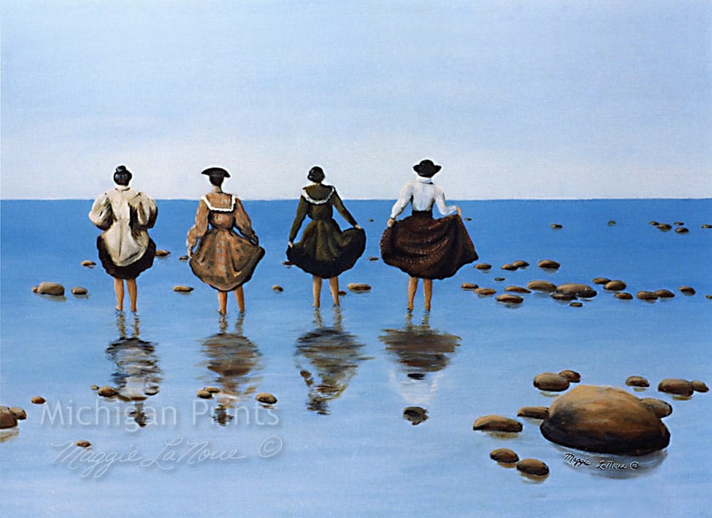 Nostalgia - Bay Waders - Michigan Prints - 1000px art copyright Maggie LaNoue