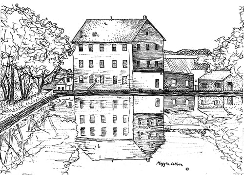 Albion White Mill - 500px art copyright Maggie LaNoue