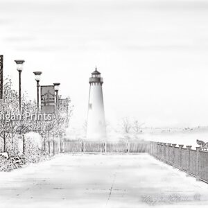 Detroit Milliken Lighthouse - 1000px art copyright Maggie LaNoue
