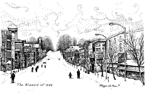 The Blizzard of '78 - Albion Scenes - 500px art copyright Maggie LaNoue