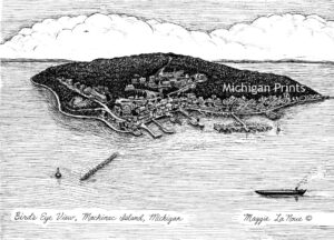 Bird's Eye View, Mackinac Island - 1000px art copyright Maggie LaNoue