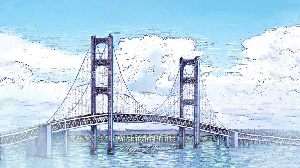 Mackinac Bridge - 1920px art - copyright Maggie LaNoue